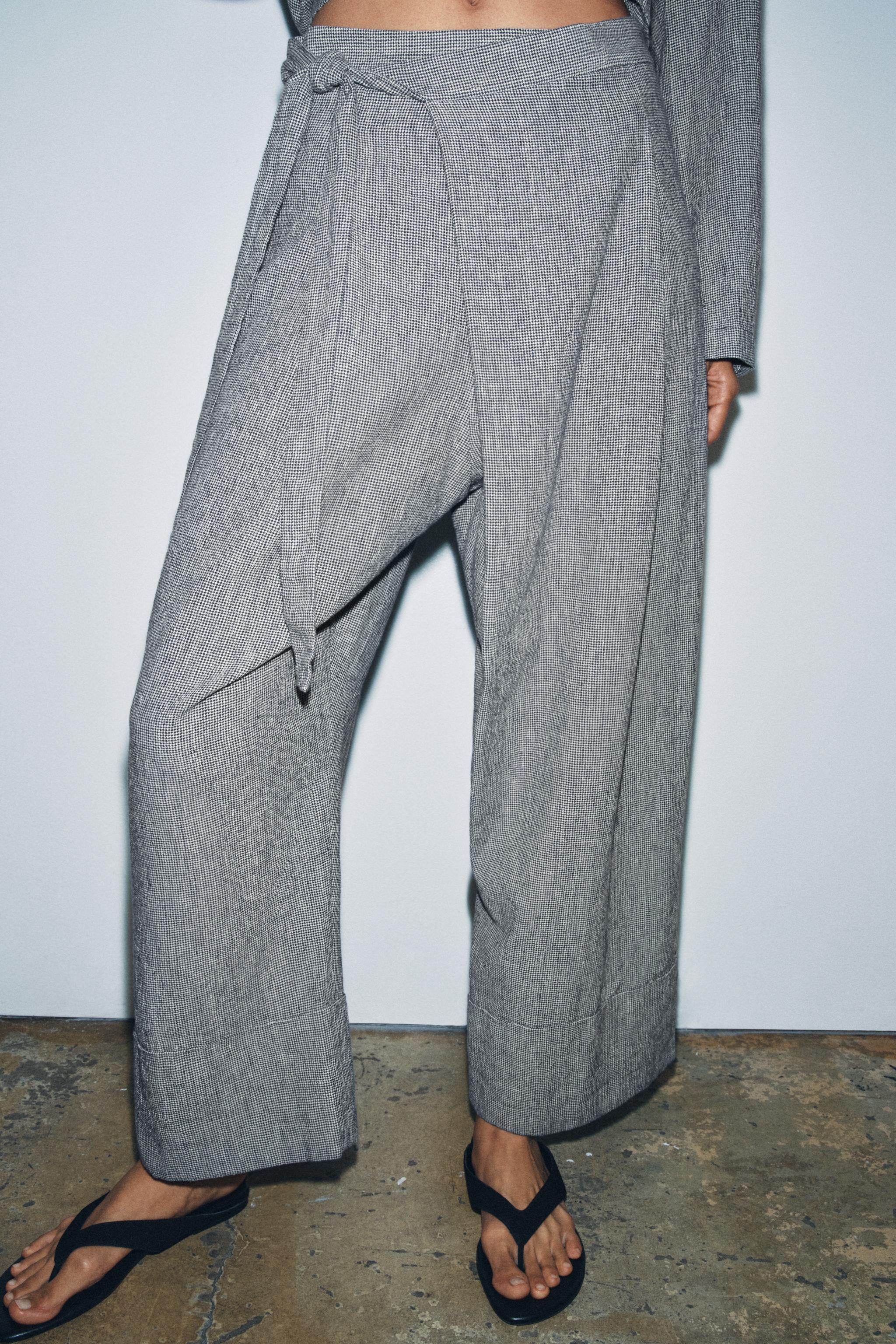 HOUNDSTOOTH WRAP PANTS ZW COLLECTION